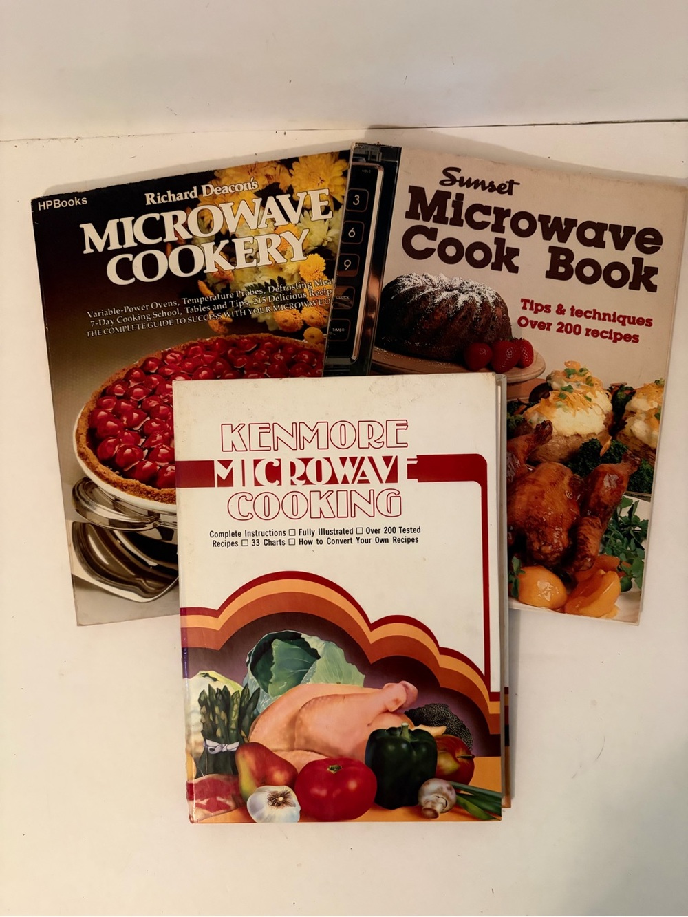 Vintage 1981 Microwave Cookbooks Set of 3 Full Color Illustrations